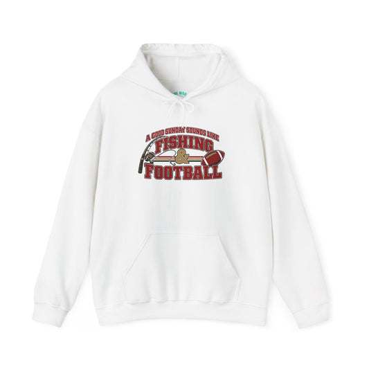 A Good Sunday Sounds Like Fishing & Football Hoodie
