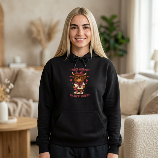Spicy Disaster Hoodie — "I'm Not a HOT MESS I'm a SPICY DISASTER"