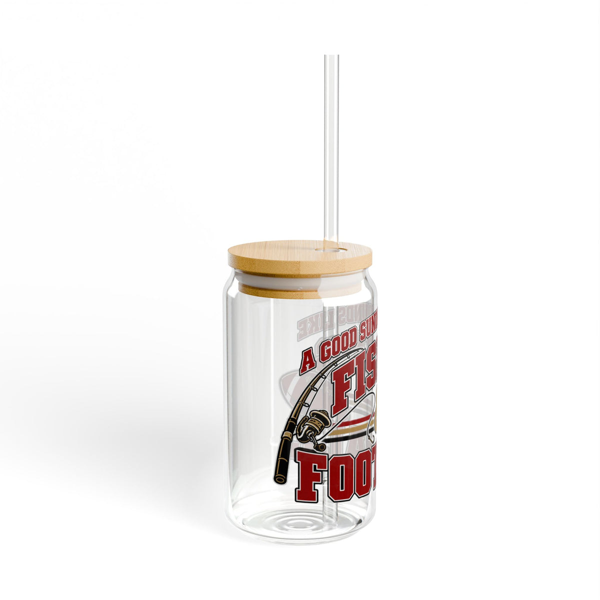 Fishing & Football Glass Cup