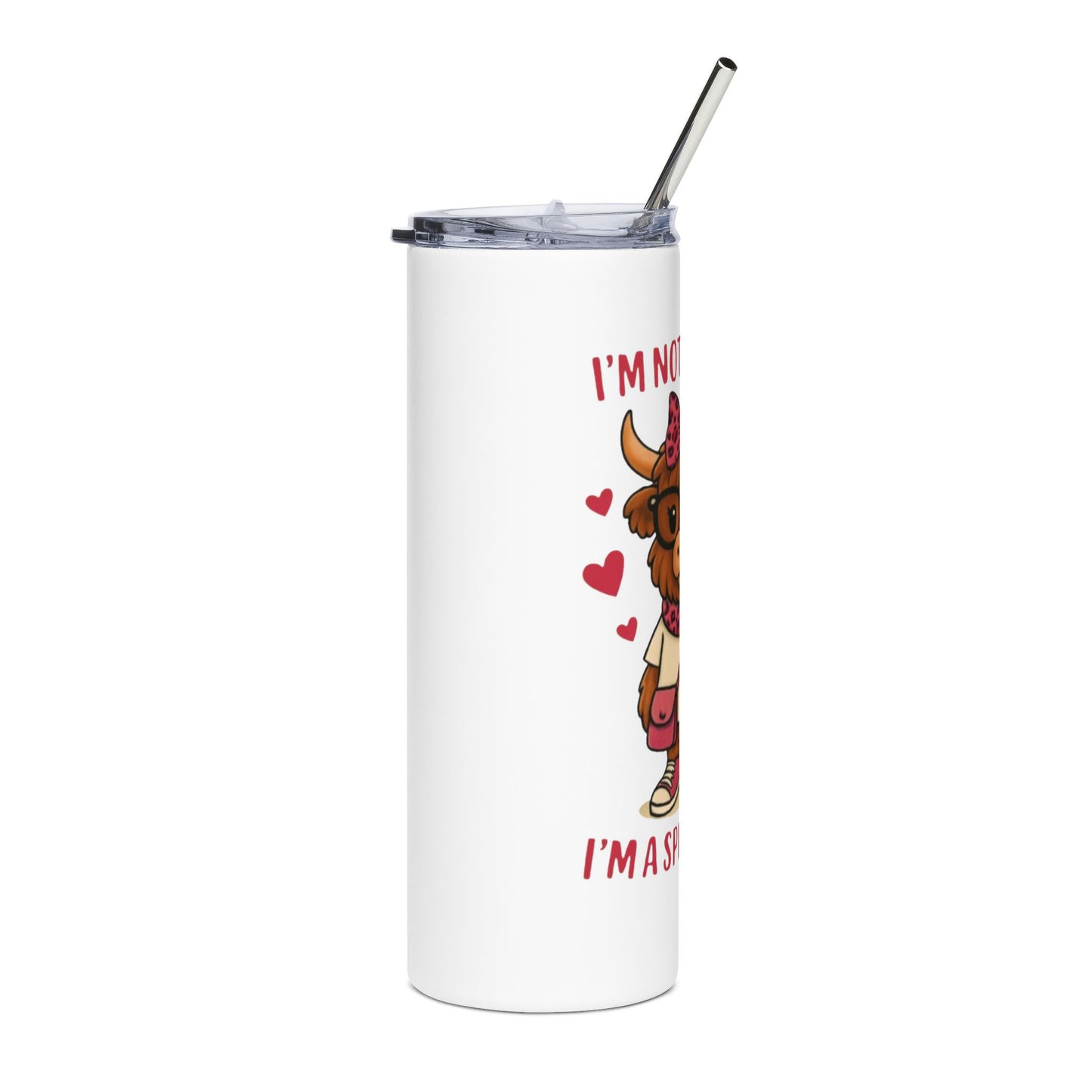 20oz Stainless Tumbler — “I’m Not a Hot Mess, I’m a Spicy Disaster” Cute Cow Design