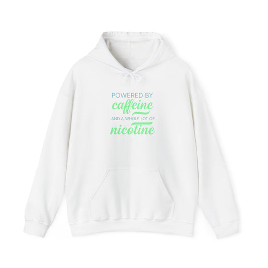 Powered by Caffeine & a Whole Lot of Nicotine | Unisex Heavy Blend™ Hoodie